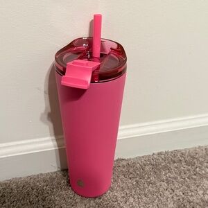 Pink Tumbler with Straw